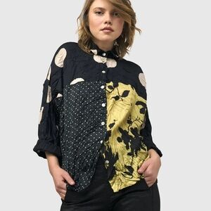 Alembika Under the Sun Crinkle Button Up XS NWT Read